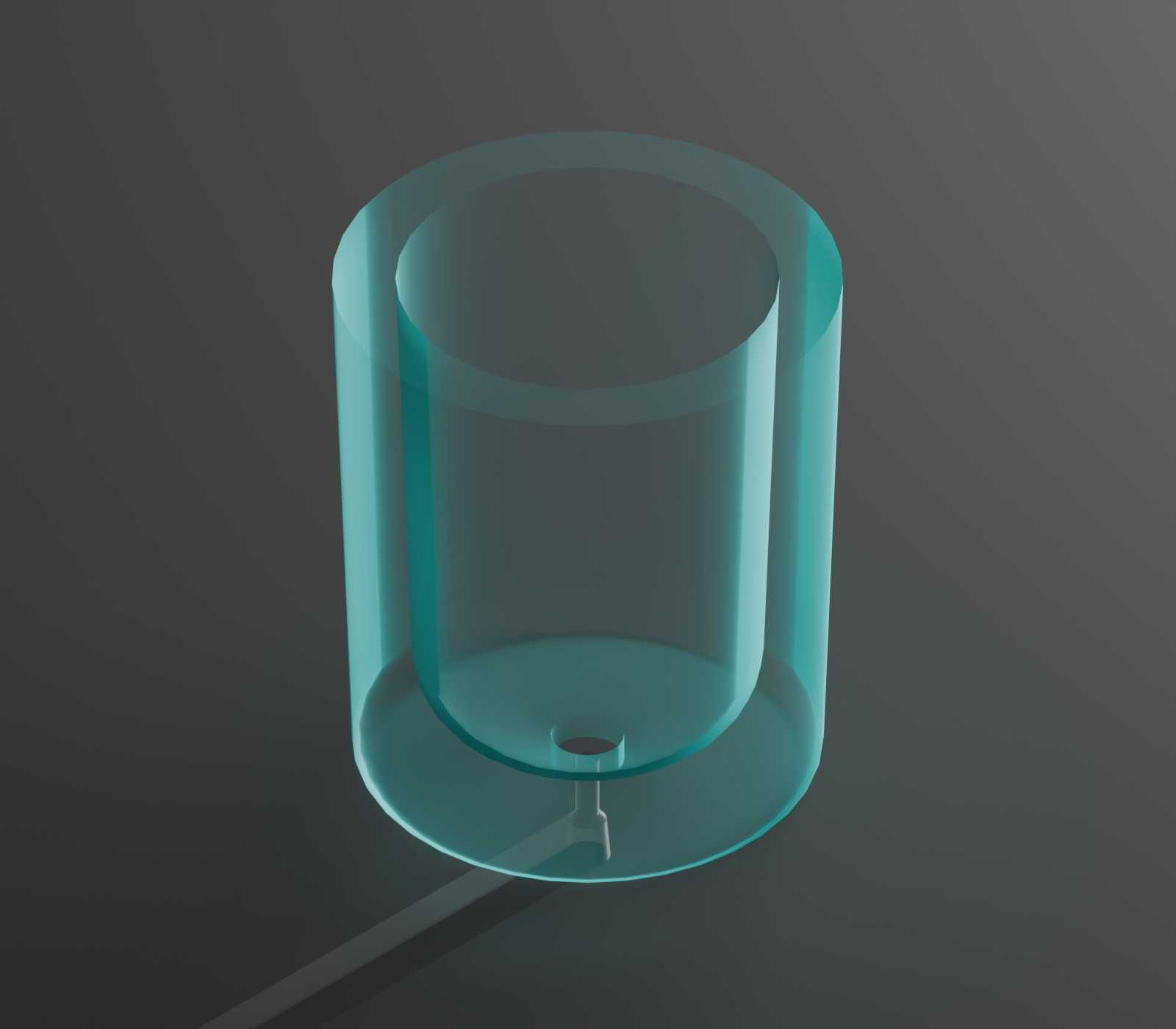 The 250 microliter reservoir. Liquid flows from the microfluidic device into the reservoir.